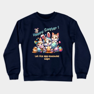 Hoppy Easter Bunny Cats Crewneck Sweatshirt